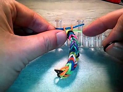 Tuto pour les ptits loup bracelet simple en élastique rainbow loom (fr)