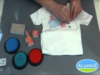Tuto DIY : customiser un tee-shirt avec des tampons Aladine Stampo'textile
