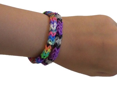 Bracelet élastique rond ( rainbow loom ) Tuto #4 fr