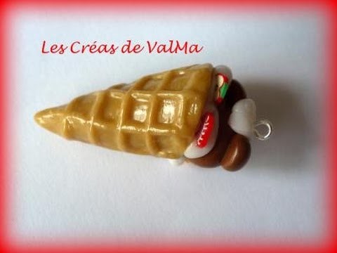 Tuto Fimo CREATION Moule Cornet Glace & Gaufres.Polymer Clay Tutorial
