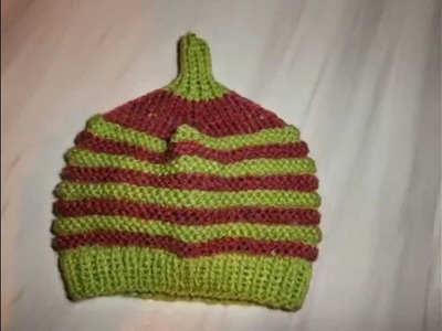 Tuto tricot facile layette  bonnet bébé 3 mois au point de godron avec explications