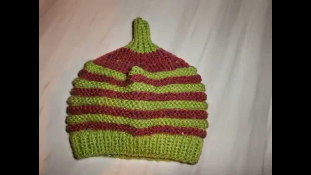 Tuto tricot facile layette bonnet bébé 3 mois au point de godron avec