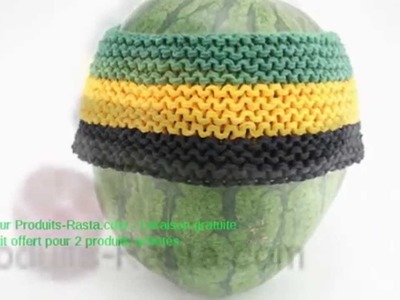 BANDEAU CHEVEUX JAMAÏQUE CROCHET LARGES BANDES COULEURS