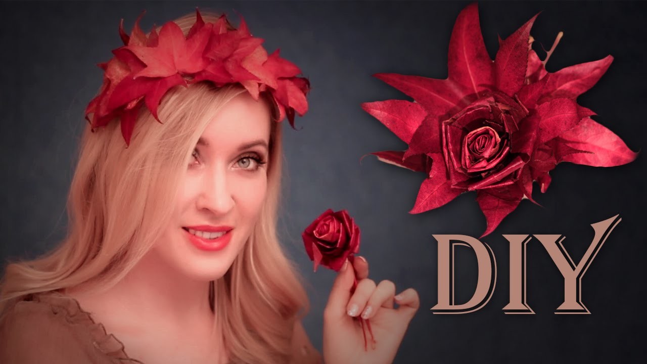 DIY decorations maison.cheveux ✿ FLEUR + ROSE + COURONNE des feuilles d'erable