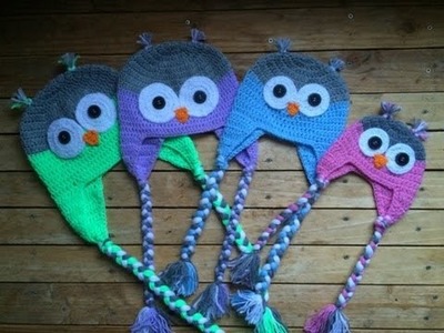 Tuto crochet: Bonnet Hibou (toutes tailles). Owl beanies knitting (all sizes)