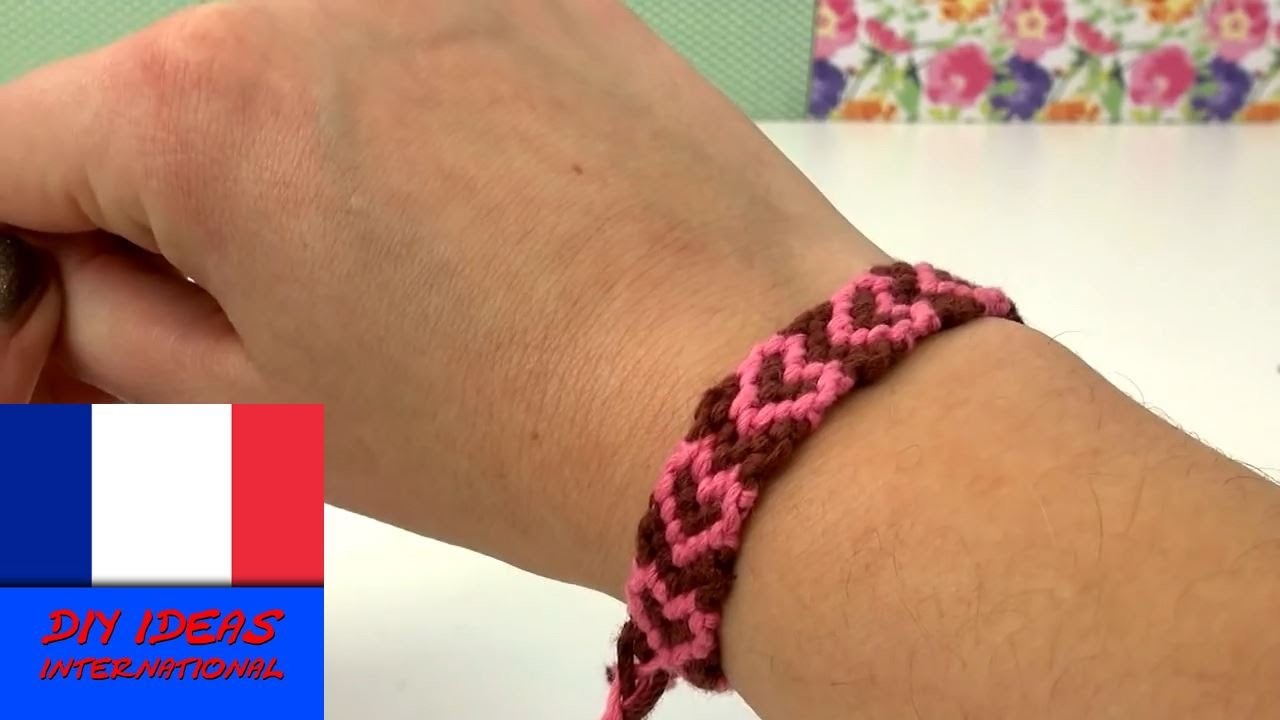 Bracelet à cœurs bracelet brésiliens à motifs coeurs tutoriel bracelet de l’amitié à faire soi-même