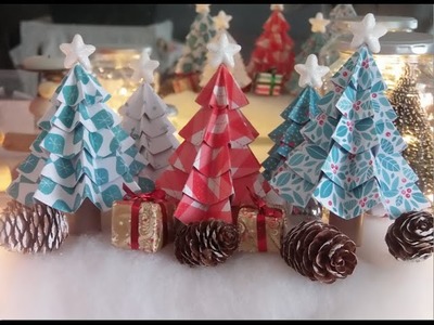 Décoration de Noël DIY : Sapins en papier