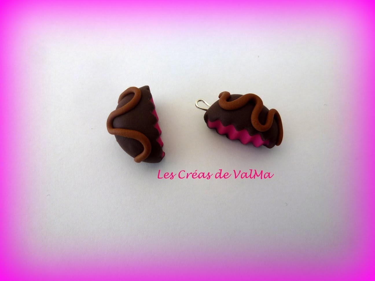 Tuto Fimo biscuit croqué fraise chocolat.Polymer clay Tutorial