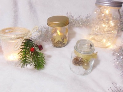 ✨4 DIY Mason Jar ❄️Christmas Decorations ❄️ (recyclage bougie terminée)