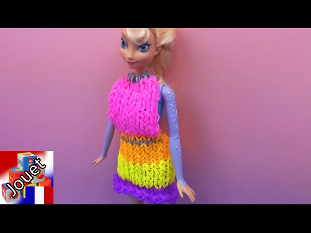 La princesse Elsa reçoit une robe en laine d'Eva! Rainbow Loom Dress