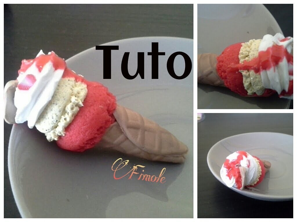 Tuto fimo glace 2 parfums. polymer clay freeze 2 flavors