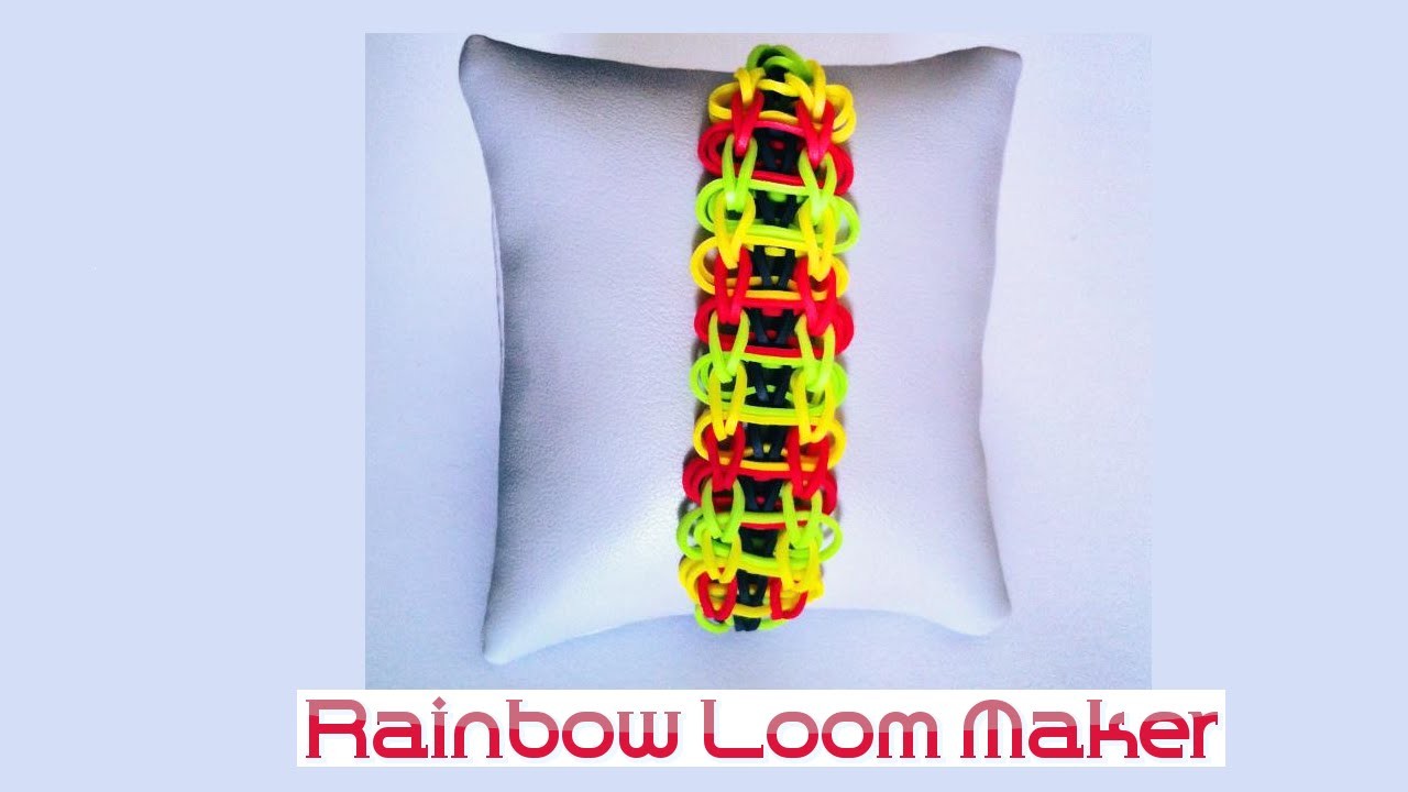 TUTO FR.EN ! Rainbow loom Bracelet "scale" model. modéle échelle