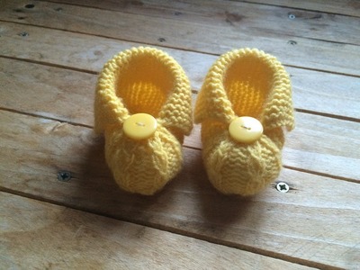 Tuto tricot : Chaussons bébé très facile. Baby booties easy knitting