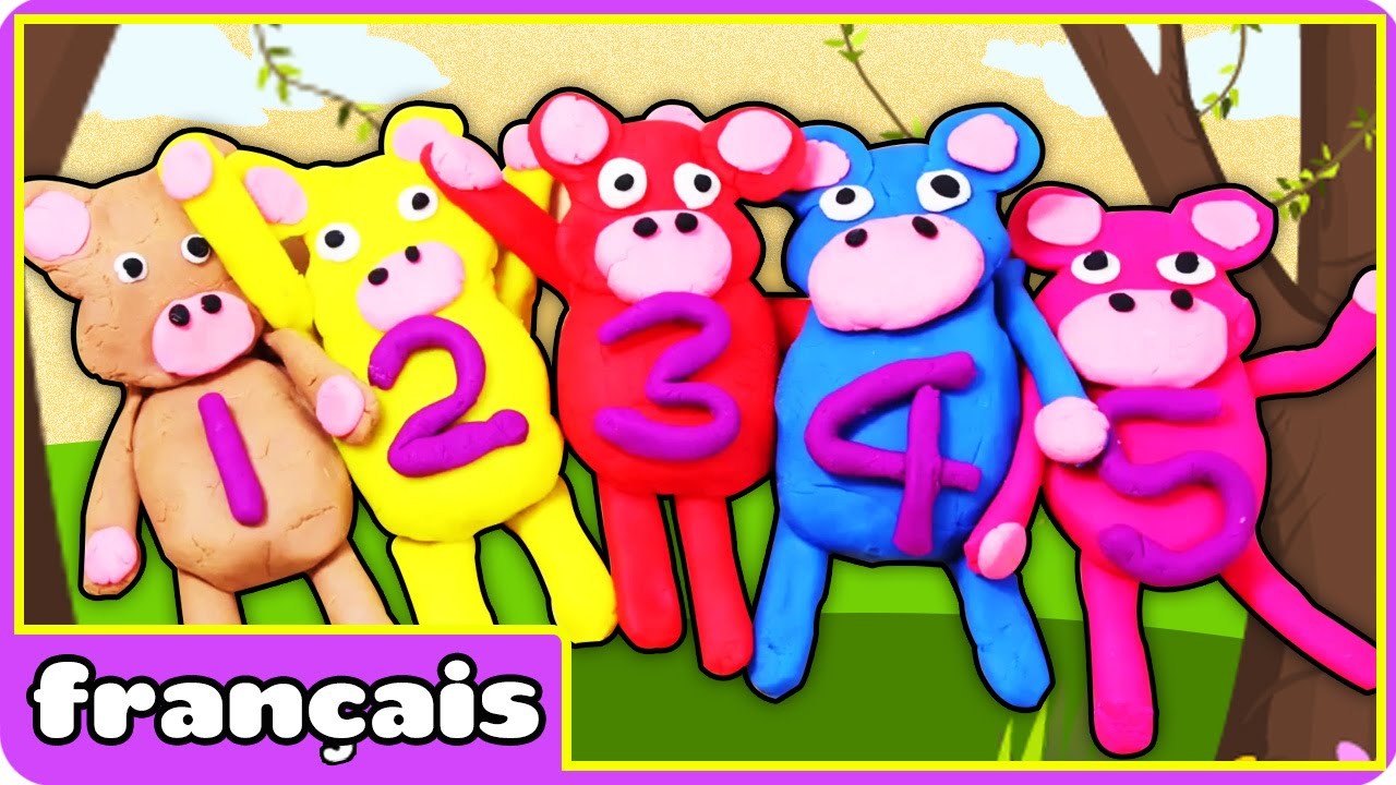 5 petits singes en pâte à modeler | Play Doh 5 Little Monkeys