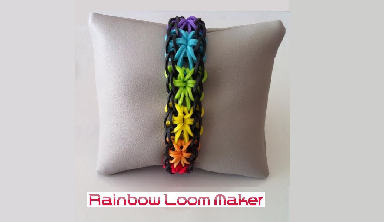 TUTO FR.EN ! Rainbow loom bracelet starburst model - 6 stars. 6 étoiles