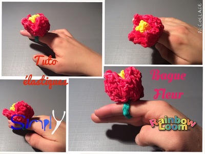 Tuto { Bague fleur 3D en elastiques Rainbow Loom } Simply