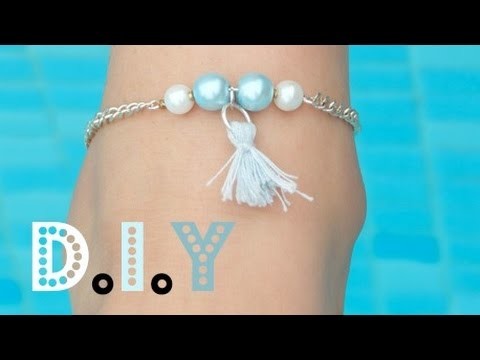 |D.I.Y| Bracelet de cheville pompon