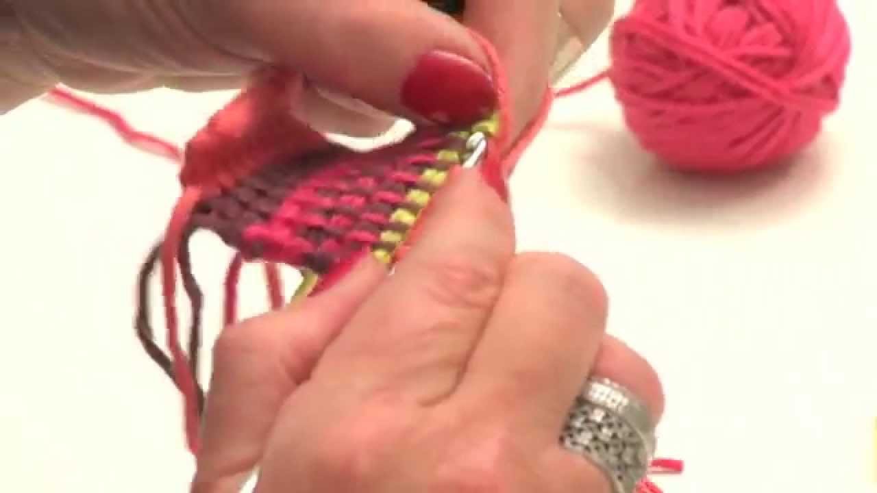 Crochet tunisien : les rayures de plusieurs couleurs - L'atelier Edisaxe