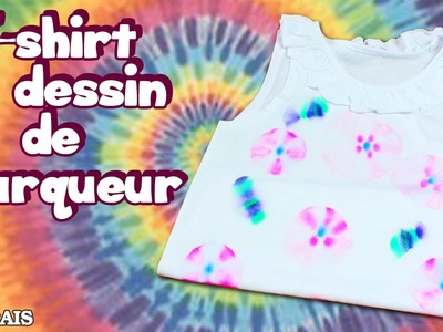 Bricolage Facil: Comment Faire T-shirt en Dessin de Marqueur | How to:Tie Dye T-shirt | DIY French