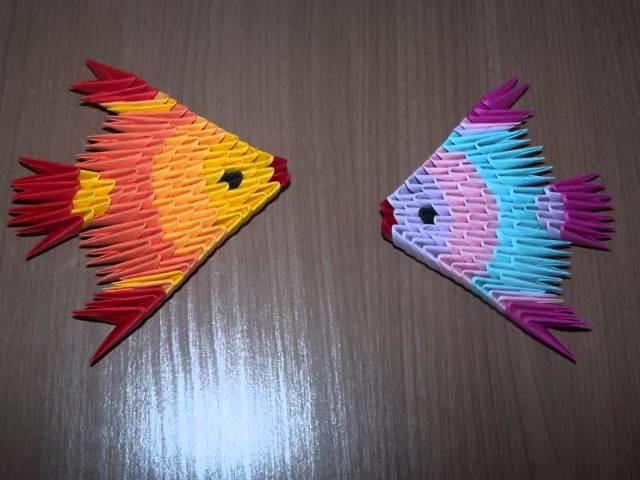 Poisson-Libellule-Papillon en origami 3D