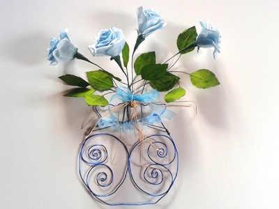 Roses bleues en papier : Montage feuilles - Paper roses