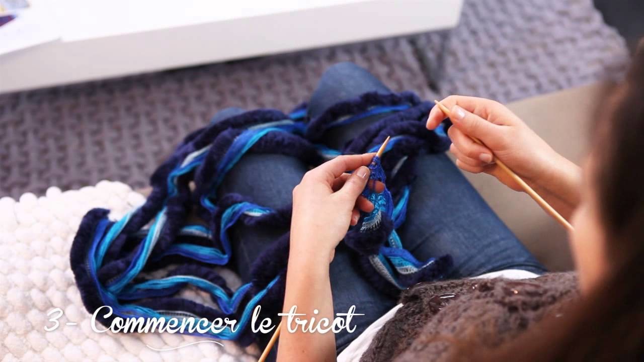 Tricoter une écharpe fantaisie en fil Flamenco - Phildar