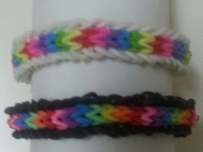 TUTO: bracelet élastique chevron avec bordures (Rainbow Loom)
