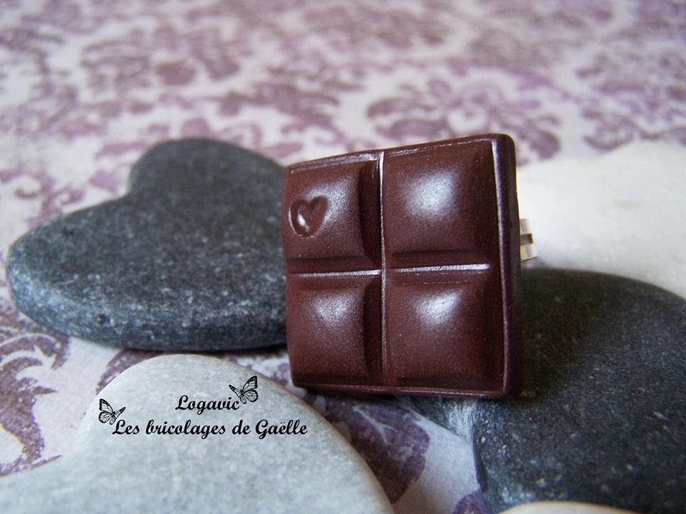 Tuto Fimo facile : chocolat et petit coeur, Easy polymer tutorial, cocolate and heart