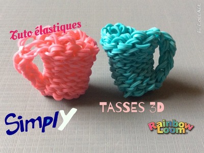 {Tuto} Tasses 3D en élastiques Rainbow Loom | Simply