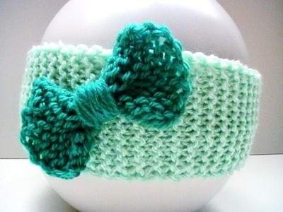 Tuto tricot bandeau facile pour bébé avec un nœud papillon