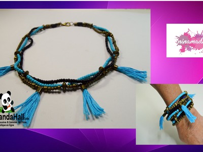 DIY. Tuto 20. Collier.bracelet bronze et turquoise. Fr-Pandahall.com