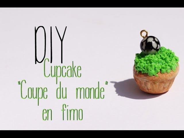 DIY # Cupcake "coupe du monde" en fimo.  polymer clay "world cup" cupcake