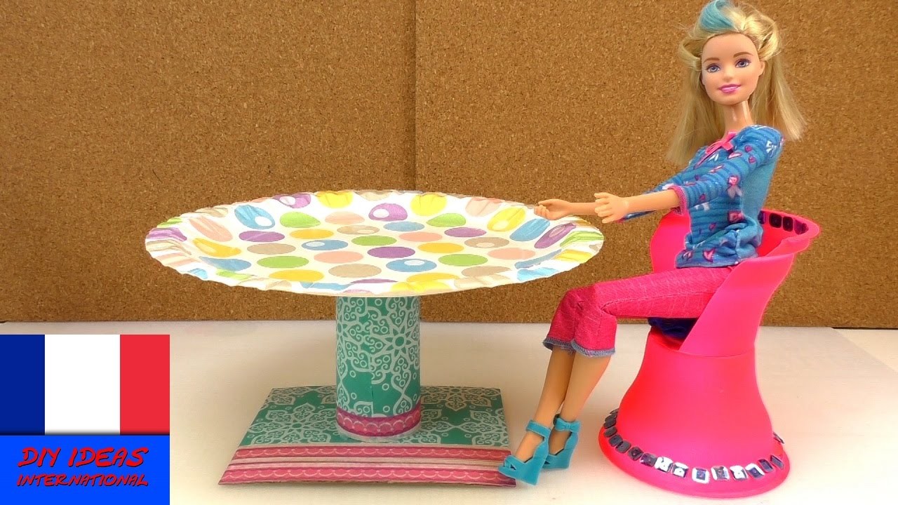 DIY Meubles français – Table ronde pour Barbie – Instruction pour la fabriquer soi-même
