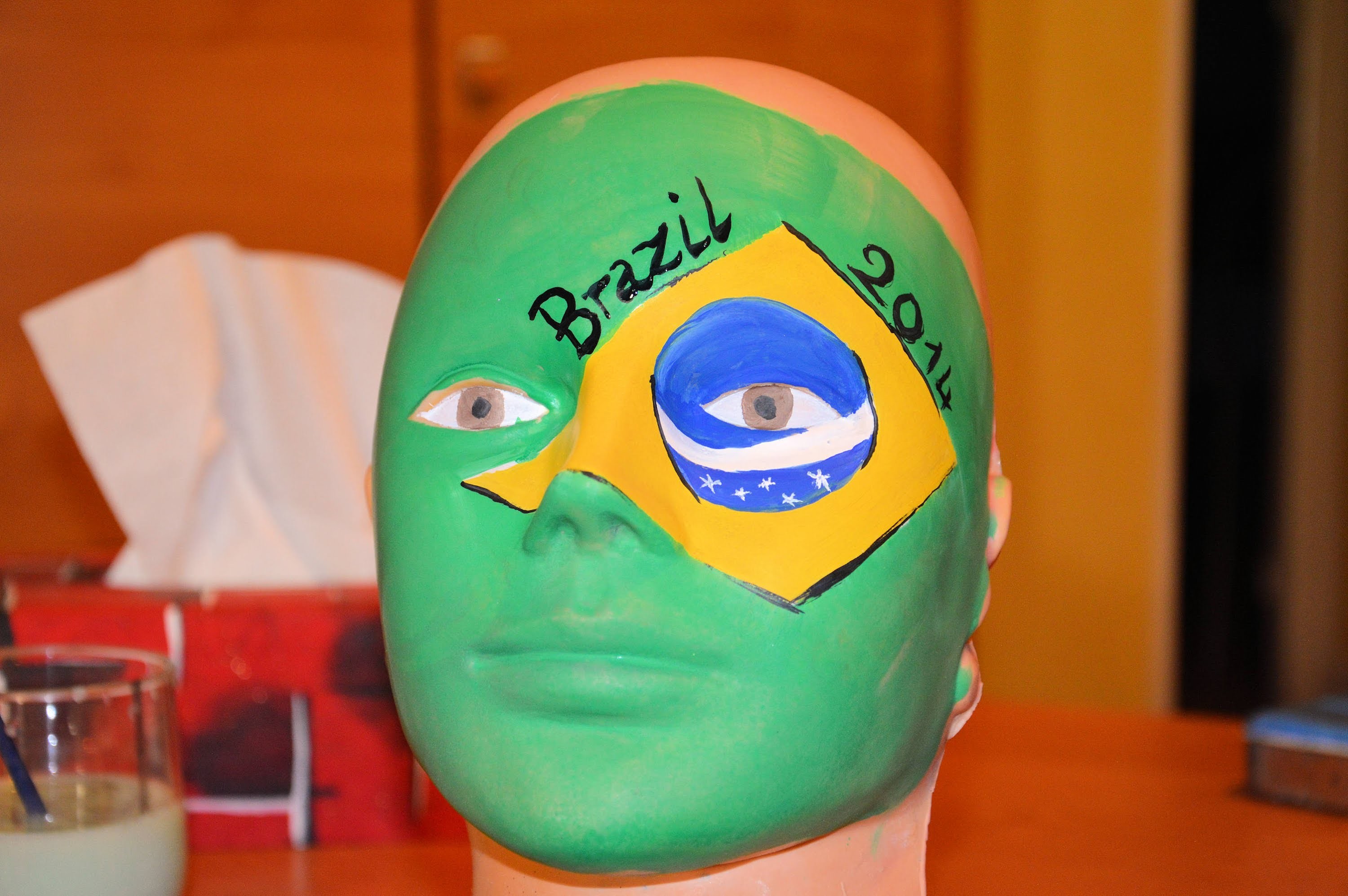 Tutoriel maquillage drapeau du Brésil. Make up  tutorial for Brazil's flag  Fifa World Cup 2014