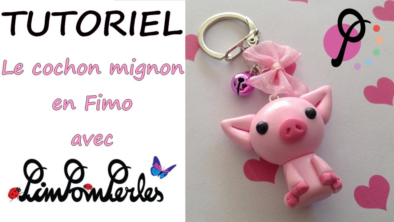 Tutoriel Fimo - Le cochon mignon avec Pimpomperles.fr. Polymer Clay Tutorial - Cute pig