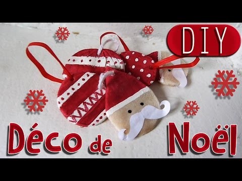 DIY : Décoration de Noël # 1 - Père Noël à moustache et boule de Noël