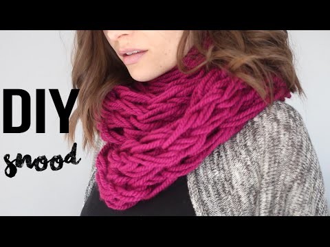 DIY FACILE : ECHARPE.SNOOD - TRICOTER AVEC LES BRAS - DEBUTANT arm knitting infinity scarf