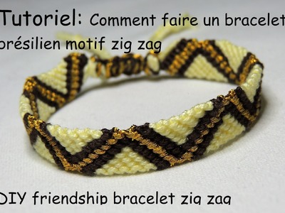 Comment faire un bracelet brésilien motif zig zag (DIY friendship bracelet zig zag)