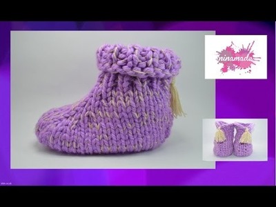 DIY. Comment tricoter des chaussons avec deux aiguilles.How to knit slippers with two needles
