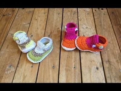 Crochet Sandale bébé très facile 2 !. Crochet Baby sandals very easy 2 !