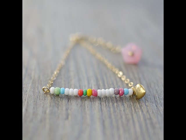 DIY Bracelet De Perles Colorées Avec Pendentif Coeur