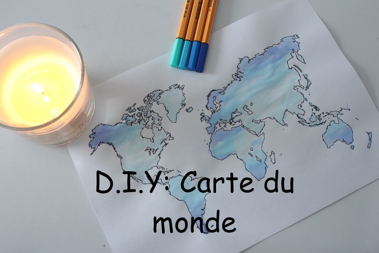 D.I.Y: Carte du monde+ technique d'aquarelle