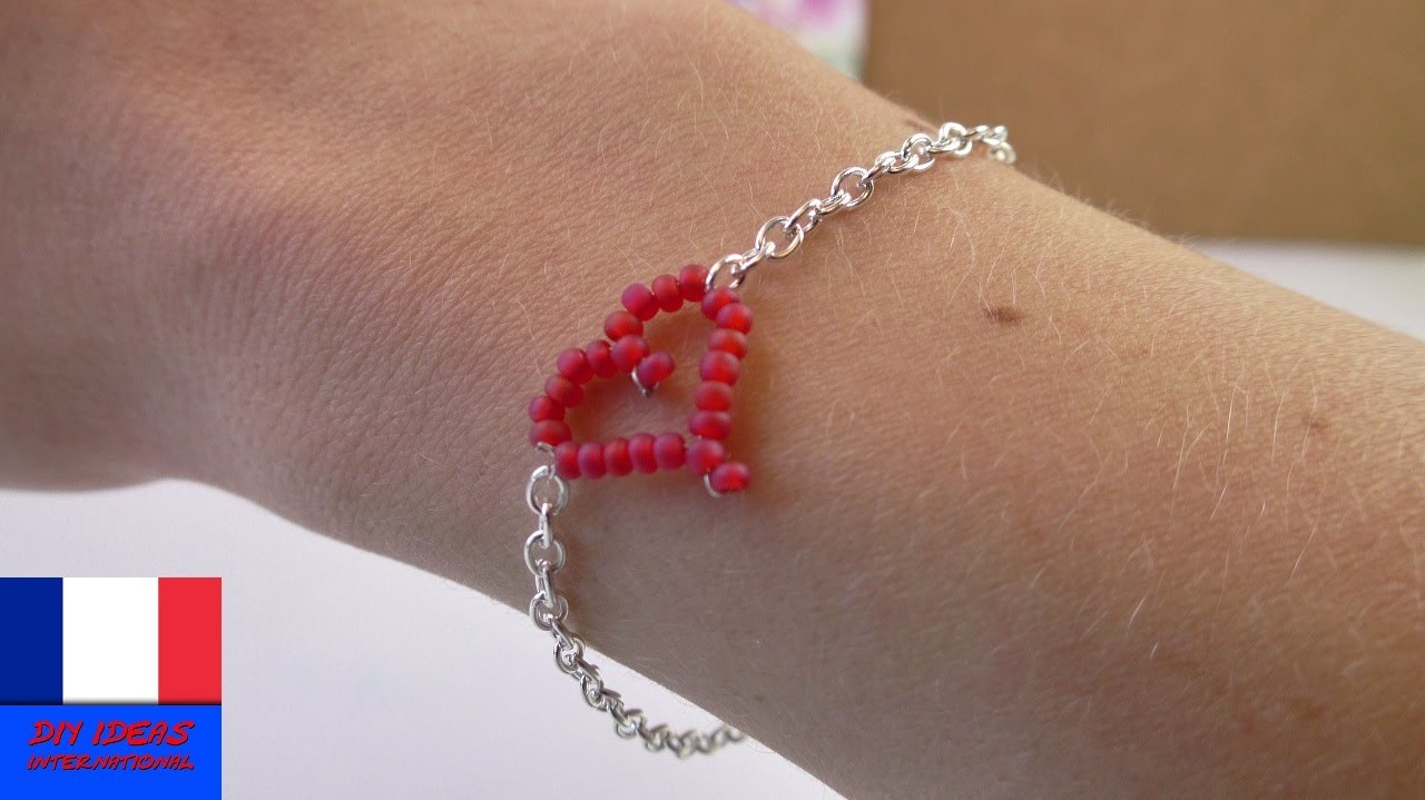 Bracelet DIY avec un cœur en perles | Cœur en fil de fer à faire soi-même | Super cadeau