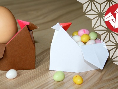 Tuto Origami - Poule de Paques - Coquetier [Senbazuru]