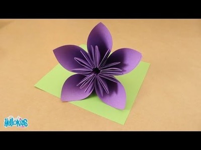 Tutoriel origami : fabriquer une fleur origami (Hellokids)