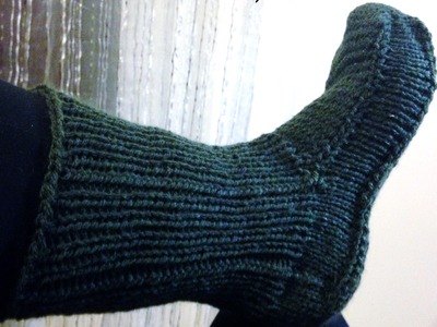Tutoriel tricot chaussons ou chaussettes adulte.Tutorial knit adult slippers or socks