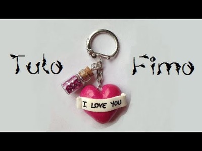 • [TUTO FIMO] Porte-clés coeur "romantique" •