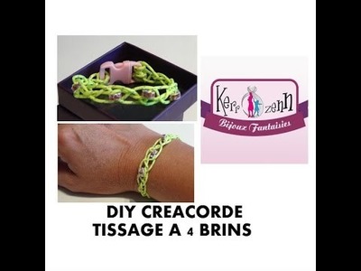 DIY BRACELET CREACORDES tressage 4 brins