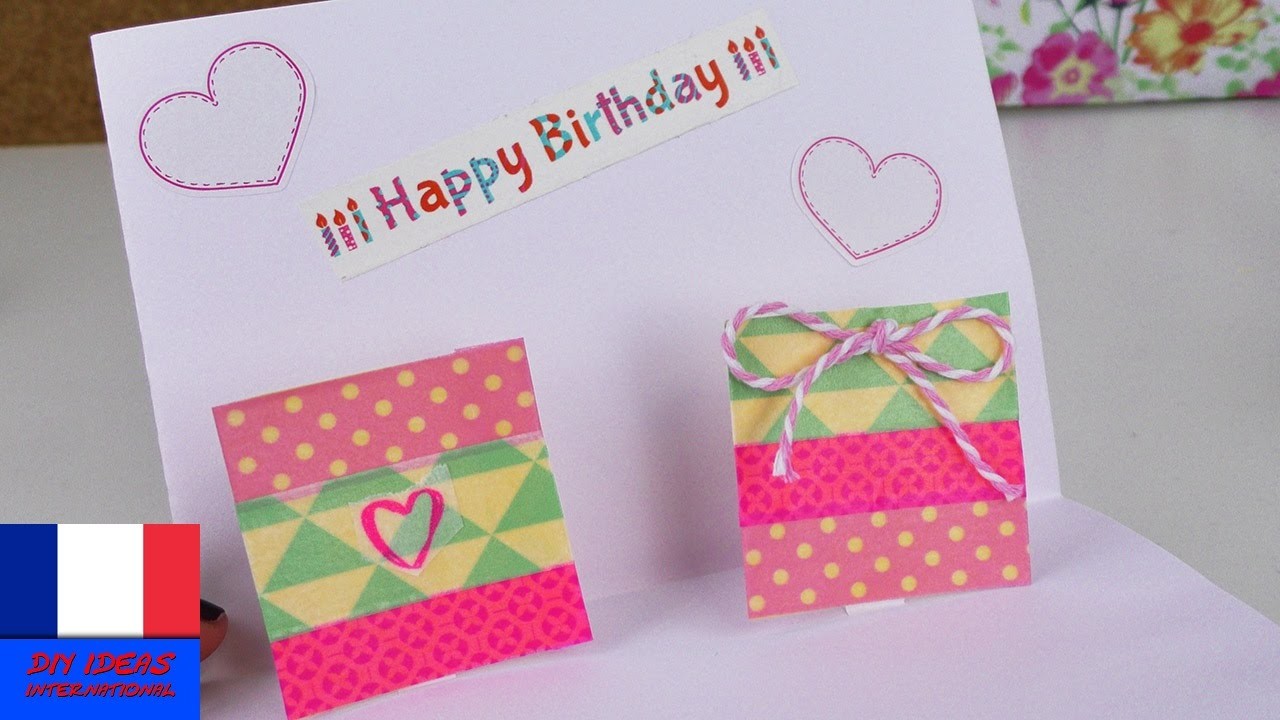 DIY Carte Pop-UP avec des cadeaux | Carde d’anniversaire simple & rapide à faire avec du Washitape
