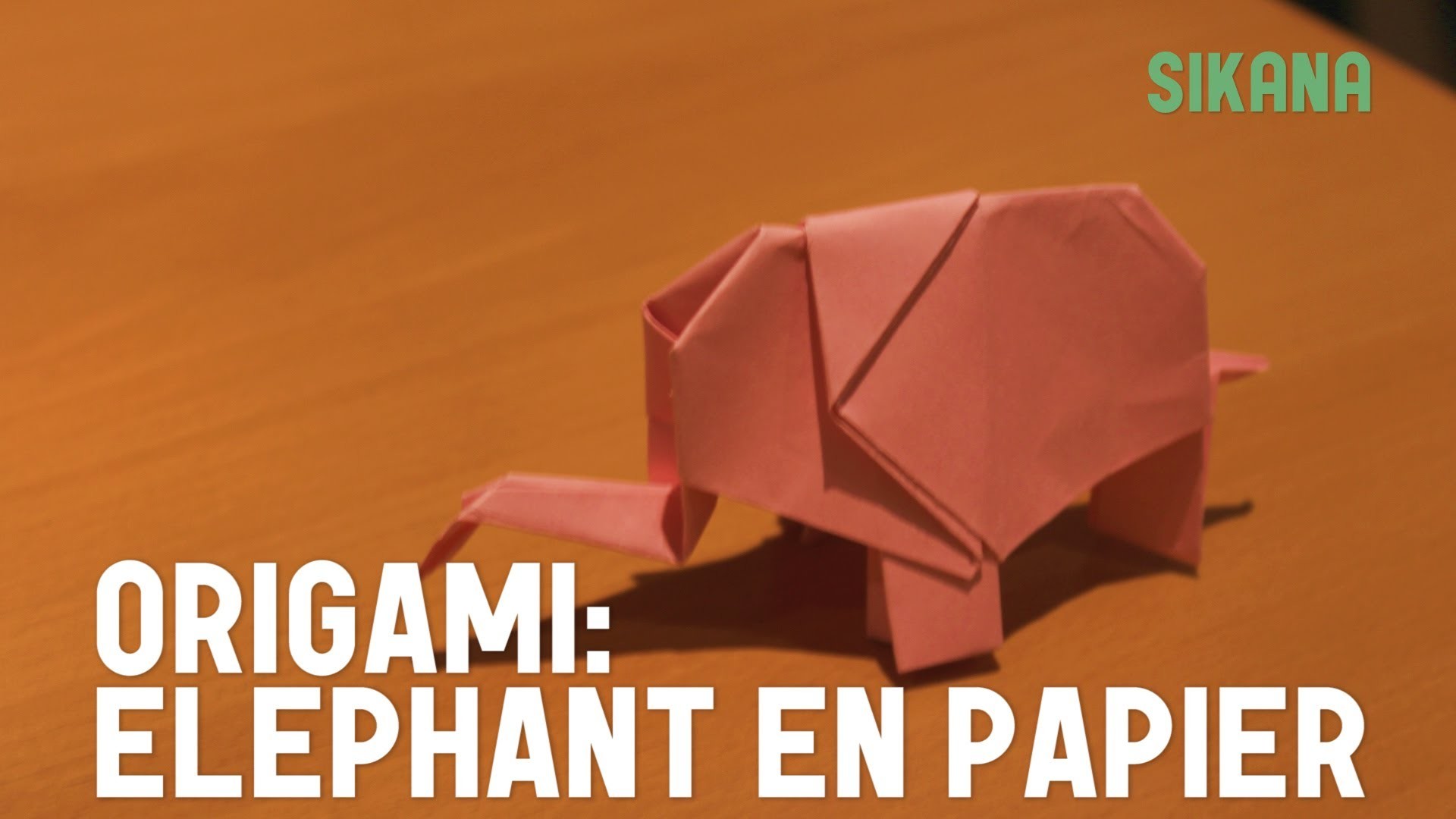 Origami : Faire un éléphant (rose) en papier - HD